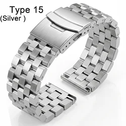 Sleek Stainless Steel Watch Band - Premium Metal Replacement Strap - 18mm (20)