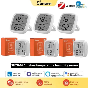 SONOFF SNZB 02D Zigbee Sensor de temperatura y humedad SNZB-02D LCD Monitor en tiempo Real a través de Ewelink Alexa Google Home Assistant 1
