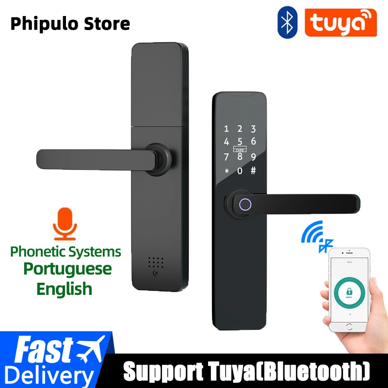 Smart Door Lock Smart Lock Electronic Lock Fingerprint Door Lock PHIPULO Biometric Fingerprint Door Locks Smart Lock Tuya App Remote Unlocking Keyless Lock Digital Electronic Door