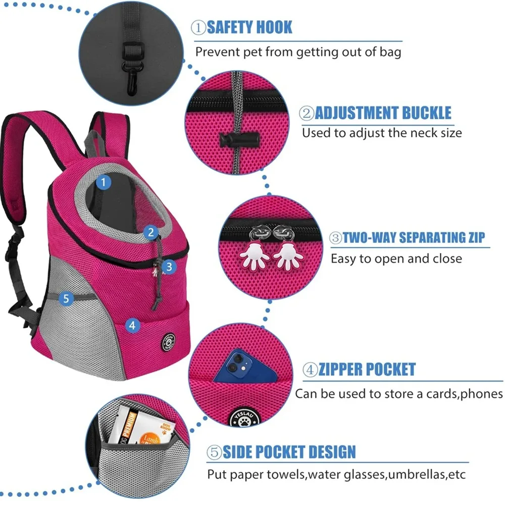 Double Shoulder Portable Outdoor Pet Bag Travel Backpack Dog Bag Outdoor Dog Carrier Pet Carrying Supplies Bags for Cat