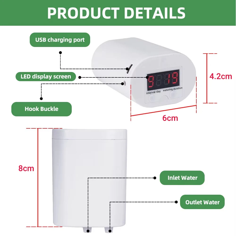 Plants Irrigation Kits Drip Irrigation Kits Garden Irrigation Kits Drip Irrigation Tool Self Watering Drippers Double Pump Drip Irrigation System Intelligent Automatic Watering Timer Smart Plant Watering Device Controller for Garden