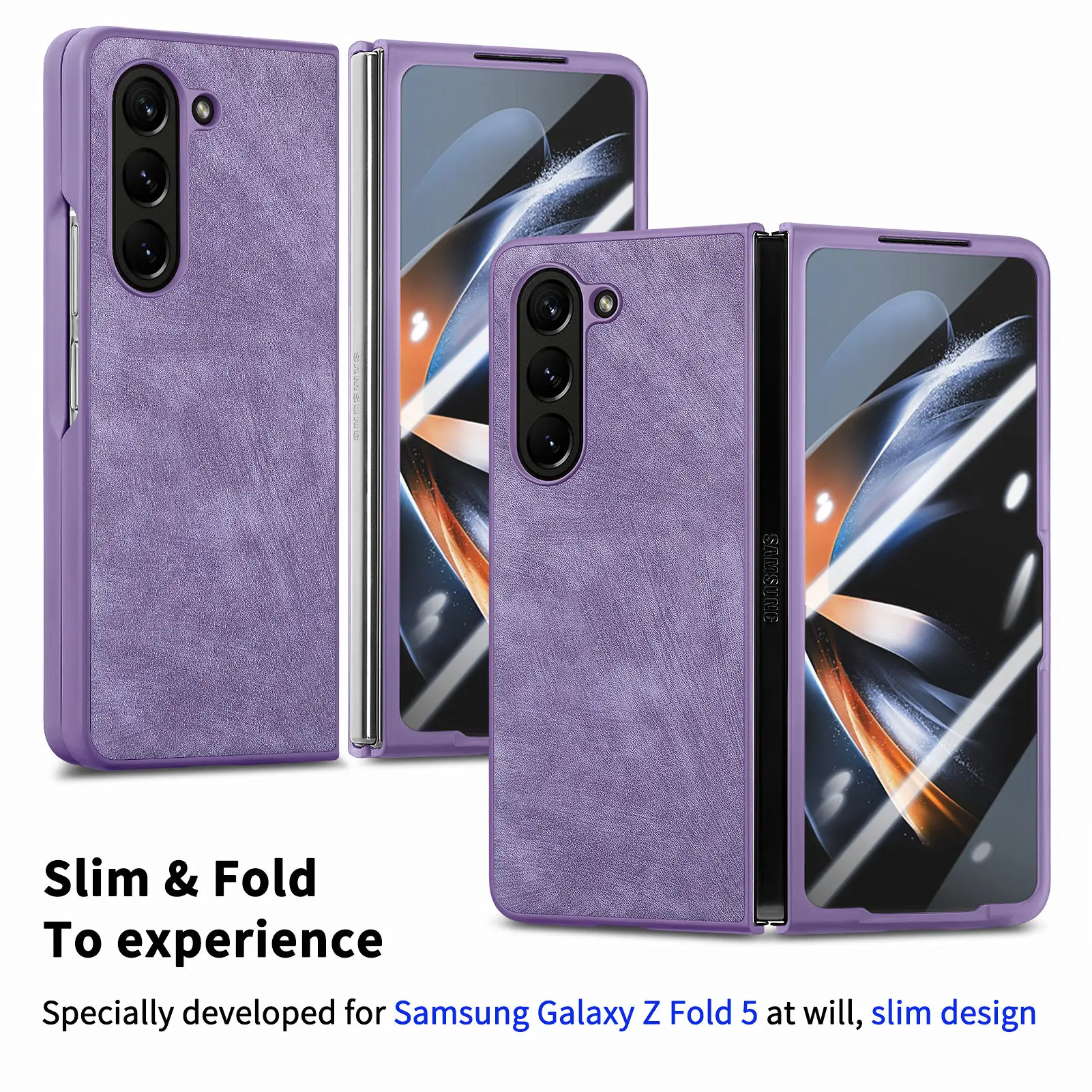 

Винтажный кожаный жесткий чехол для телефона Samsung Galaxy Z, Складывающийся на 5 петель, защитный жесткий ударопрочный чехол