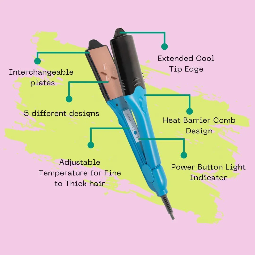 3D Styling Straightener  3D Image Hair Imprinting Iron  Star Splint Curling Iron Straightener  5 Different Plates 3D Embossing 6