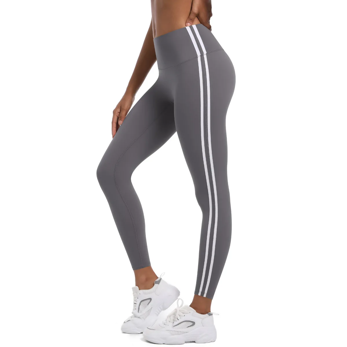 Yoga Leggings Striped Slim Sports Pants High Waist Hip Liftting Casul Tights Workout Running Stretchy Gym Legging Women Clothes