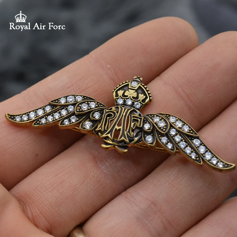 GBイギリス軍/英軍＊ＲＡＦ/空軍＊銀製パイロットカフスボタン（実物） RAF British Empire Great Britain Royal Air Force Pilot Badge