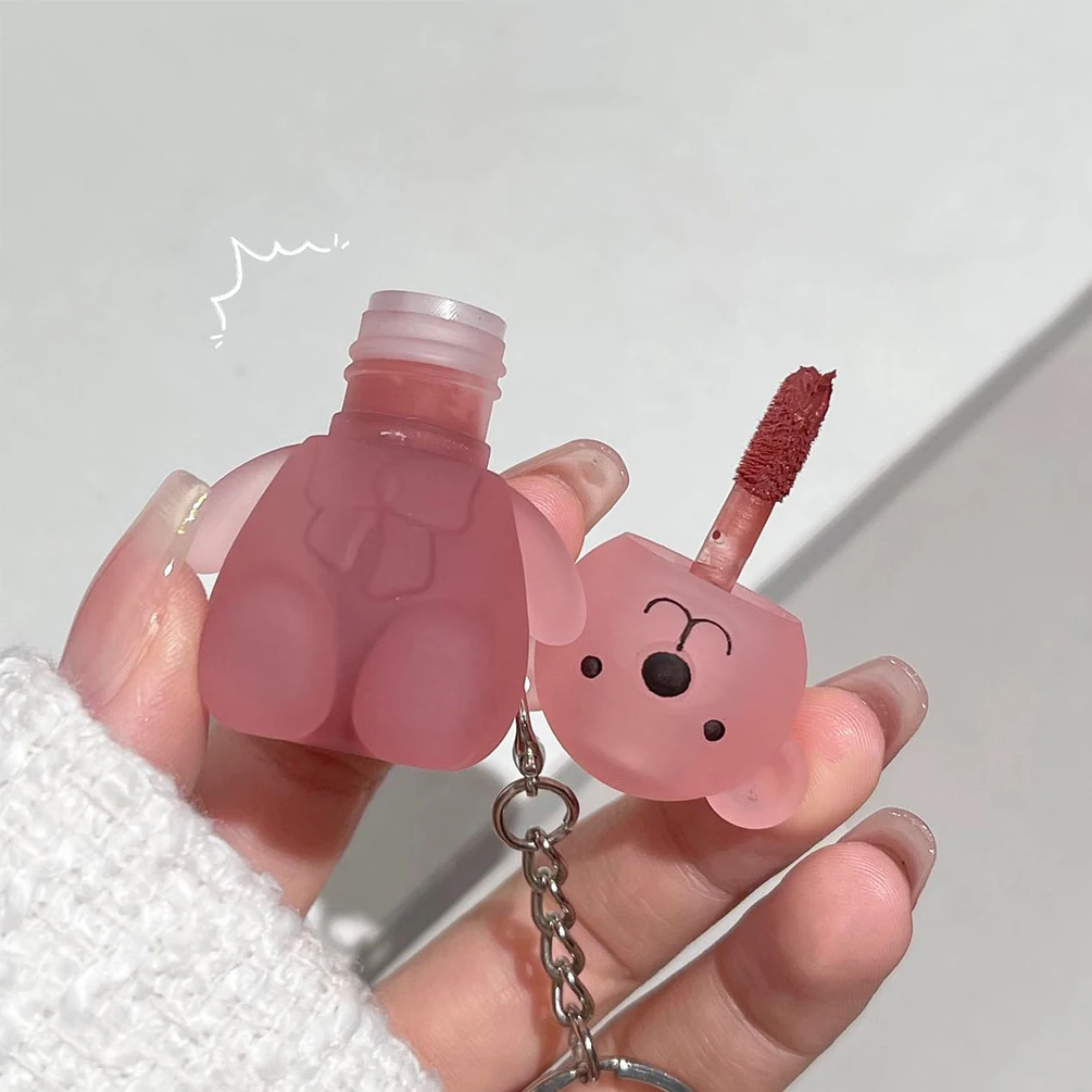 Lip Gloss Cute Bear Keychain Lip Mud Liquid Lipstick