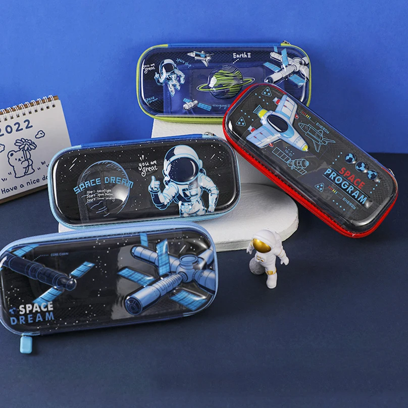 

Transparent Pencil Case Kawaii Stationery Estuche Escolar Space Pen Case 3D Large Capacity Pencilcase Trousse Cute Pencil Box