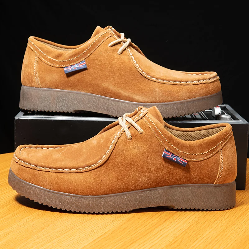 Autumn Winter Men's Casual Shoes British Style Work Shoes Casual Sneakers Men Leather Shoes