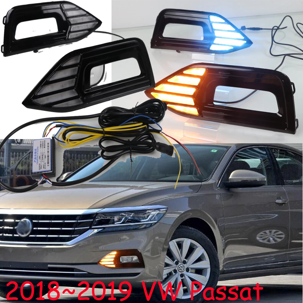 

1set Bumper headlight for Passat daytime light 2018~2019y car accessories LED DRL headlamp for Passat fog light