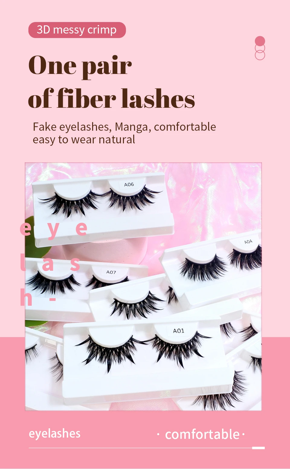 Description Picture 2 of itemNew Design Fashion False Eyelashes Cosplay Dramatic Spike Wet Lashes Makeup Manga Fake Eyelashes
