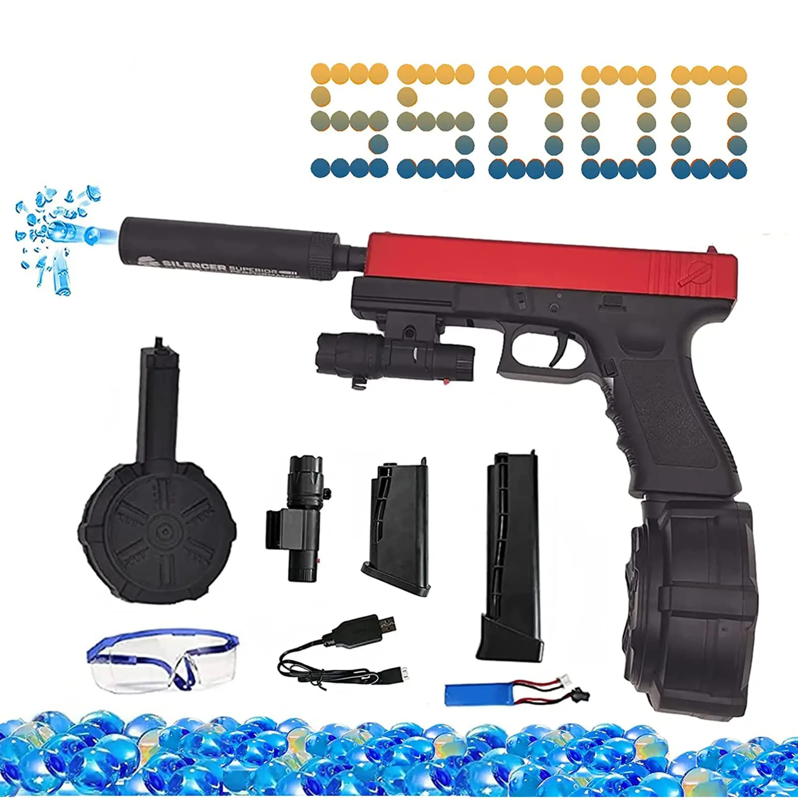 2022 Electric & Manual Water Splatter Ball Toy Gun Paintball Pistol