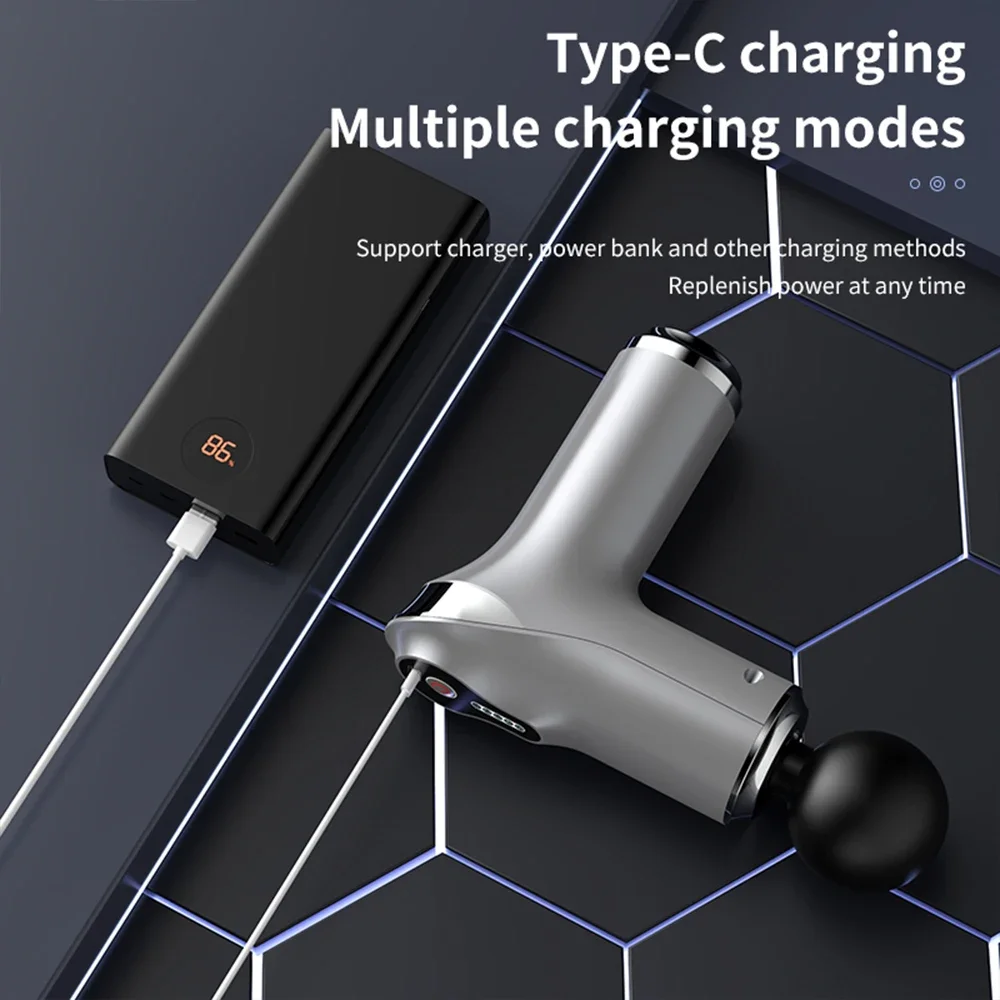 Massage Gun Hot And Cold Compress Head Electric Percussion Fascia Gun Pain Relief Deep Tissue Muscle Back Relaxation Slimming - Image 3