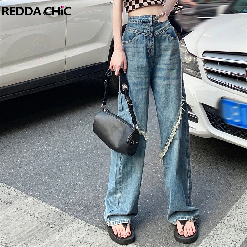 

ReddaChic Acubi Fashion High Waist Baggy Jeans Women Wide Leg Pants Grunge Y2k Streetwear Korean Style Denim Trousers Mom Jeans