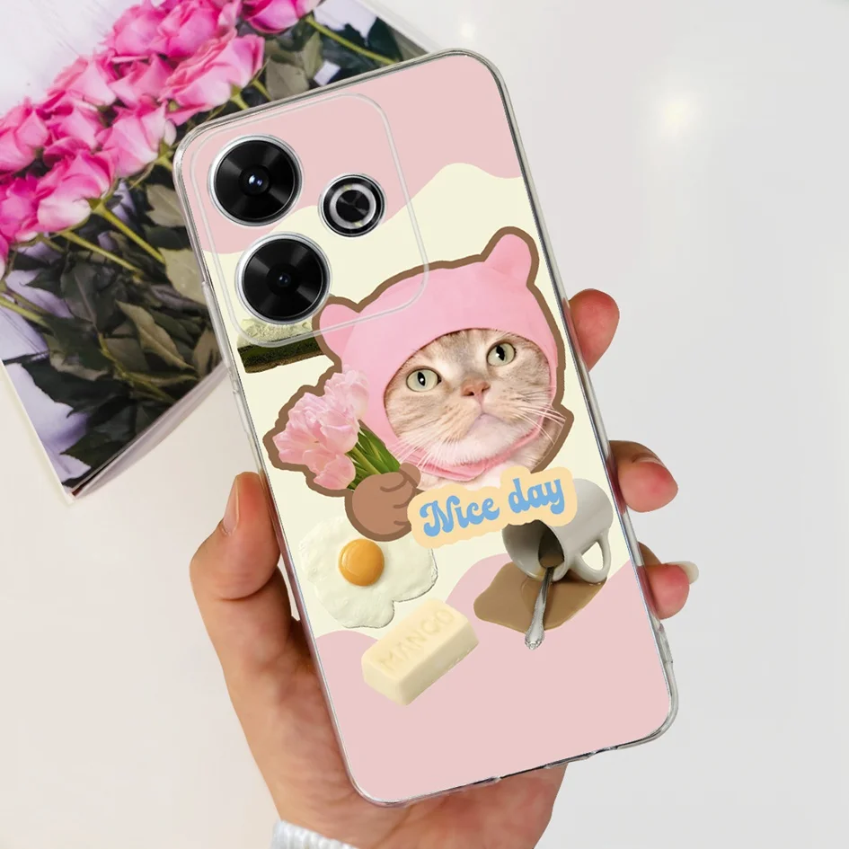 2024 Fashion Tulip Flower & Butterfly Soft Silicone Clear Phone Case