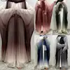 Summer Women Middle East Chiffon Outwear Dubai Hijab Cardigan Abaya Sets Muslim Islamic Two Pieces Dress Female Vestidos S-2XL