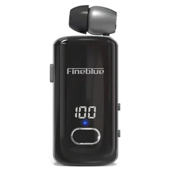 Fineblue Wireless Bluetooth 5.3 Retractable Sport Headset with Vibration Alerts (F580 GRAY NO BOX)