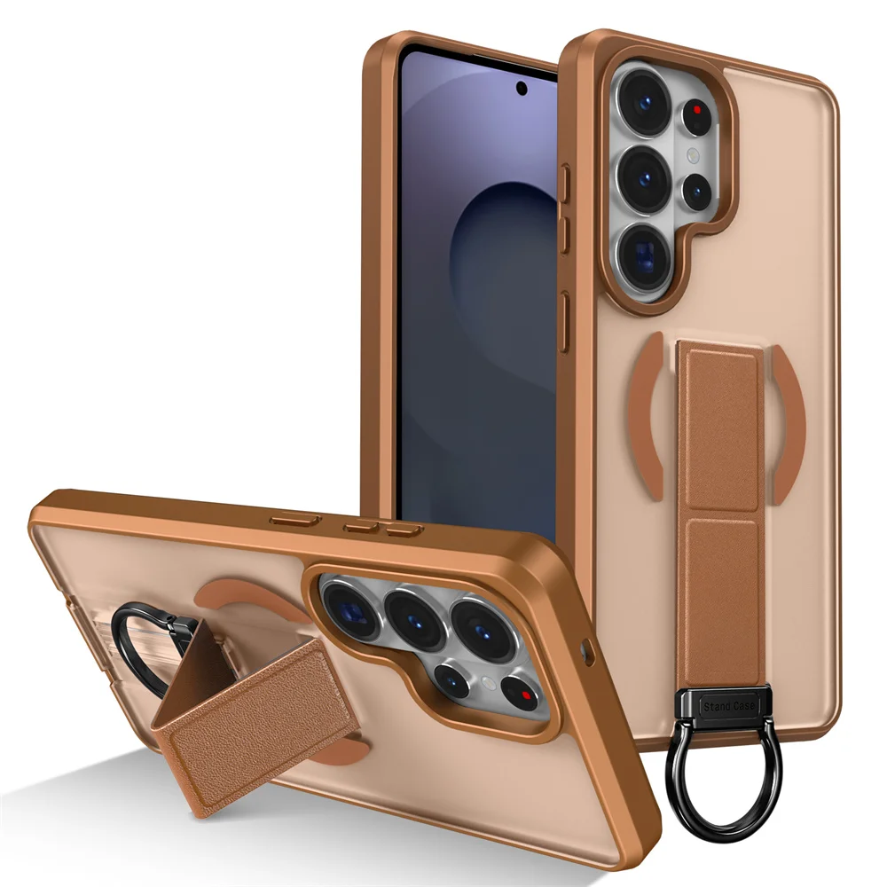 Magnet Folding Magnetic Stand Phone Case with Frosted Slim PC Translucent Cover