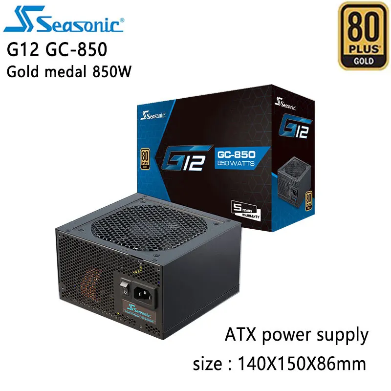 

Seasonic G12 GC-850 ATX Power Supply 850W Gold Medal 80PLUS 14cm Intelligent Temperature Control Fan Power Supply