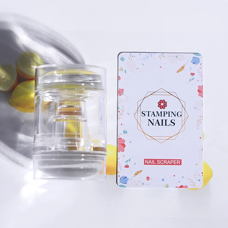 젤리 실리콘 네일 스탬퍼 스크래퍼 캡 세트 네일 템플릿 스탬프 스탬핑 폴리쉬 프린팅 매니큐어 네일 아트 스탬프 도구