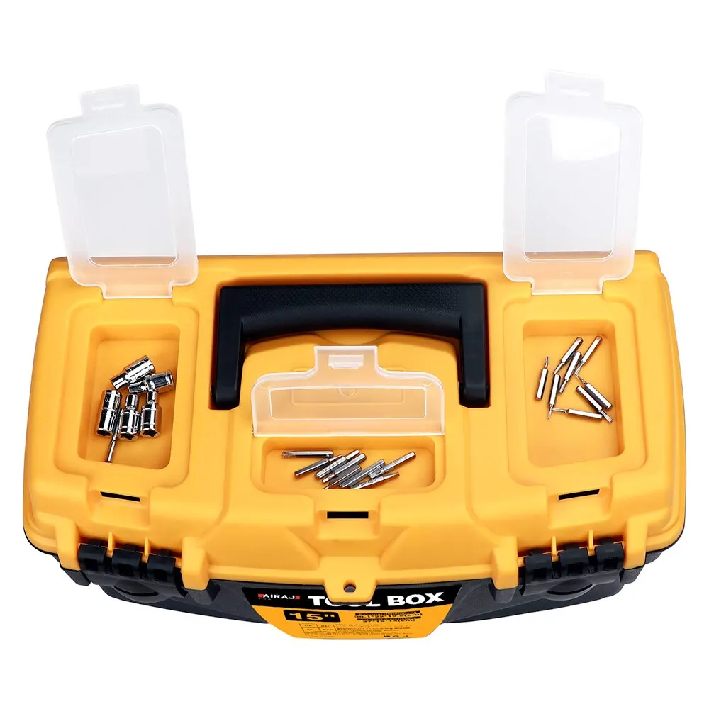 AIRAJ 12/15 Inch Hardware Toolbox, Plastic Thick Combination Suitcase Electrician Carpenter Electric Drill Storage Box BEST SELLERS
