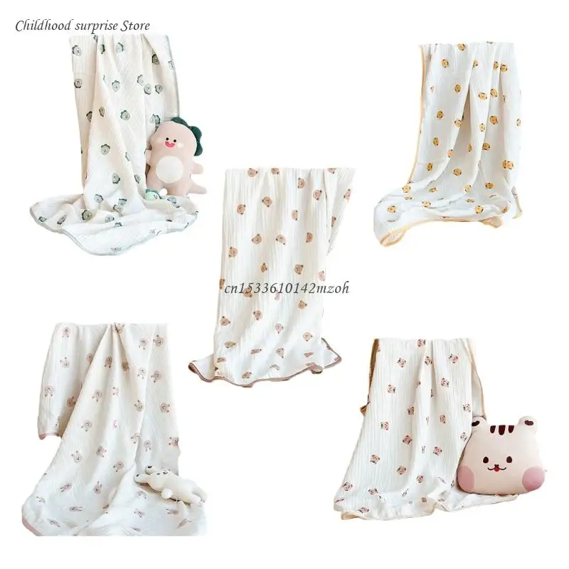 

Cartoon Newborn Babies Shower Wrapping Blanket Cotton Soft Swaddle Cover 2-layer Dropship