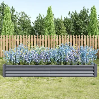 【Breeins】Galvanized Raised Garden Bed Kit for Vegetables, Super Large Metal Planter Boxes Outdoor