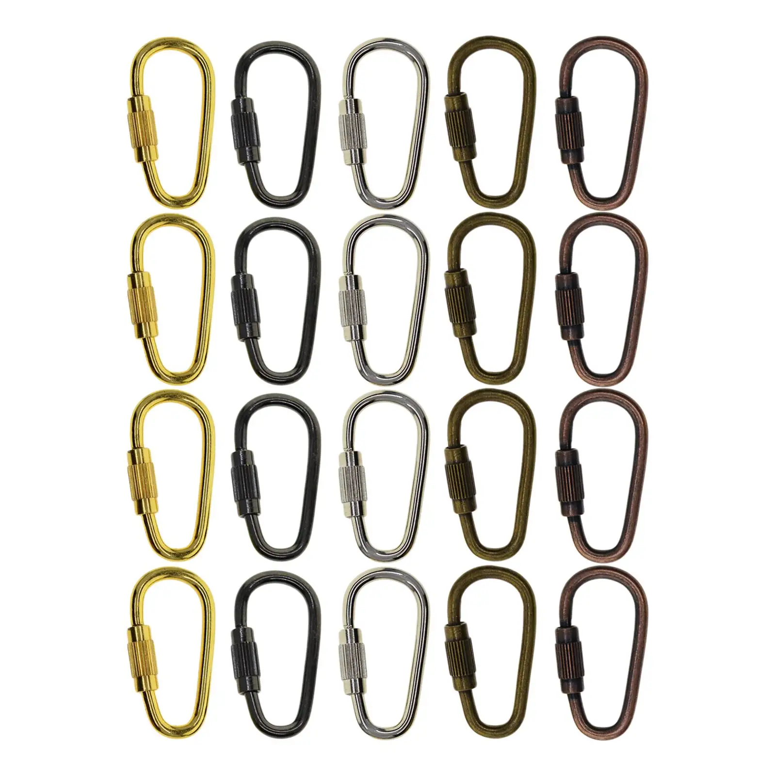 Mini Carabiner Clip Durable Steel Snap Hook Locking D Ring for Bag Strap Keychain Outdoor Equipment