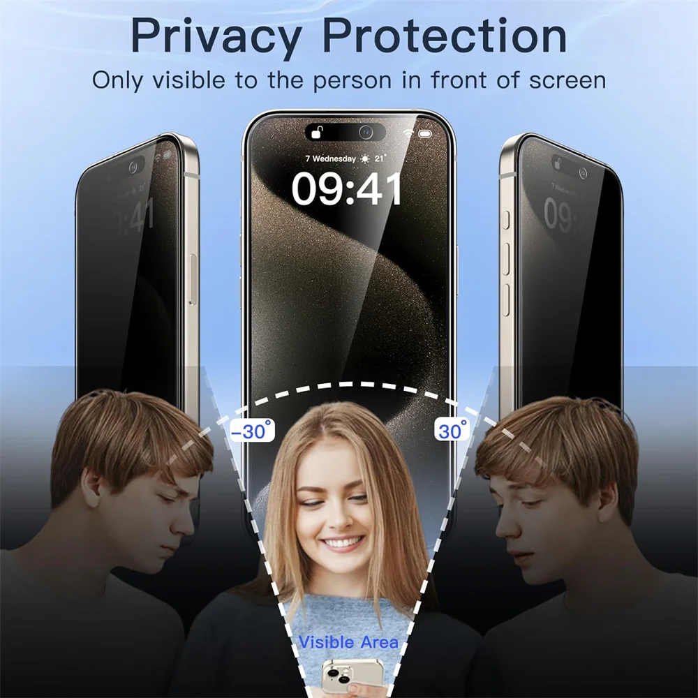 Pellicola Protettiva Privacy Anti-Spia (2/4 Pezzi) per iPhone 17 Pro Max, Vetro Anti-Spia per iPhone 16 15 14 13 12 11 Pro Max - Image 3