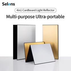 Selens Photography Light Reflector A3/A4 Cardboard Folding Reflector Thick Paper Book Board Reflective for Photo Shooting Props