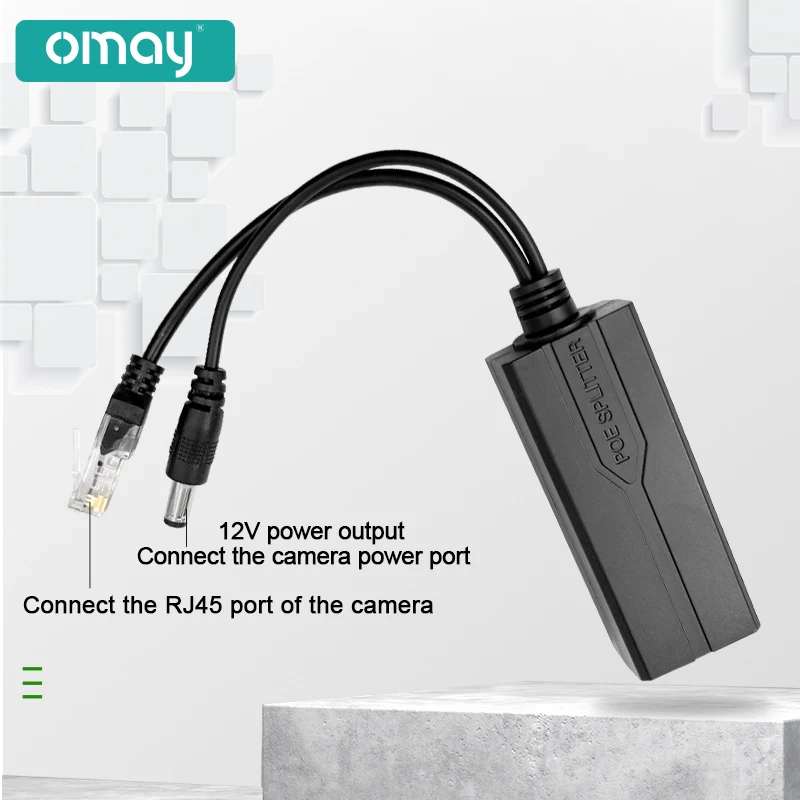 Poe Splitter 48v a 12v Poe Conectores Extensor Injetor Ieee802.3af a 10 100m para Hikvision Poe - Imagem 5