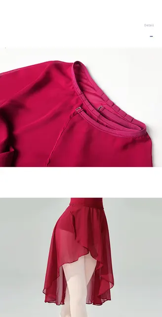 Daydance Ballet Skirt For Teens - Asymmetrical Chiffon Dance Skirt With Adjustable Waist