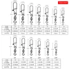 MEREDITH 50PCS Pike Fishing Accessories Connector Pin Bearing Rolling Swivel Stainless Steel Snap Fishhook Lure Swivels Tackle 2