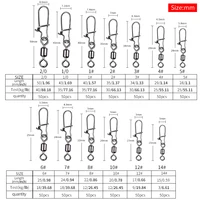 MEREDITH 50PCS Pike Fishing Accessories Connector Pin Bearing Rolling Swivel Stainless Steel Snap Fishhook Lure Swivels Tackle 2