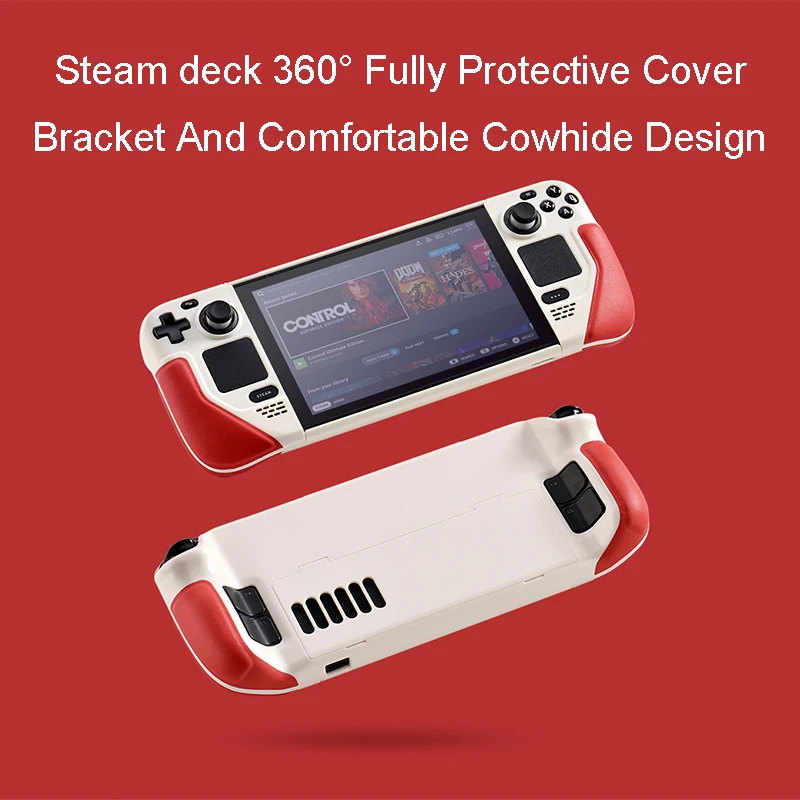 Funda protectora con soporte para Steam Deck 2022, TPU + PC Funda  antideslizante de absorción de golpes para cubierta de vapor con correa  para el