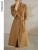 SENTUBILA Women 100% Wool Long Coat 2023 Elegant Notched Belted Straight-cut Warm Double Faced Woolen Winter Overcoat W24O43352