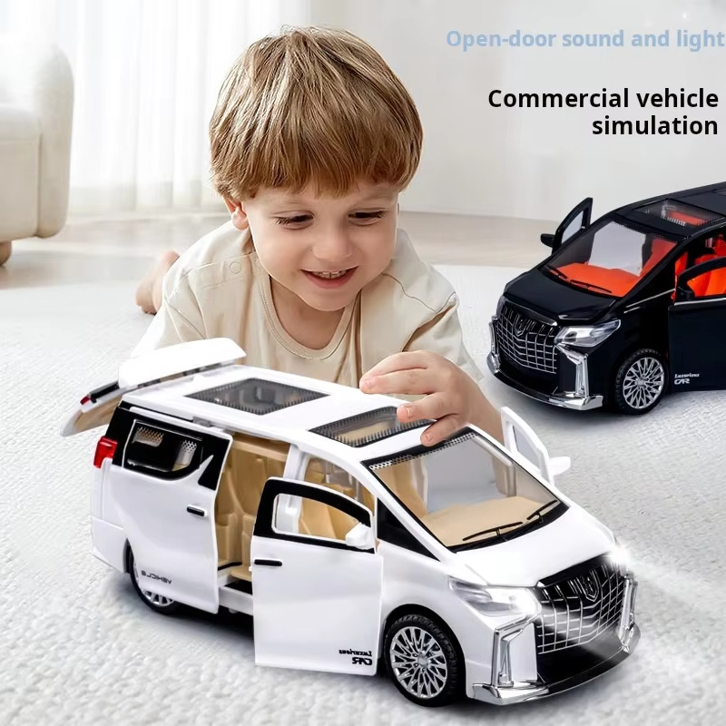 Alpha inertia pull back car toys with lighting and sound simulation business car model gift toy car child birthday gift