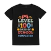 Level 100 Days of School Completed T-Shirt for Kids Short Sleeve Crew Neck Tee Tops Best Gift To Child Summer Clothes 3