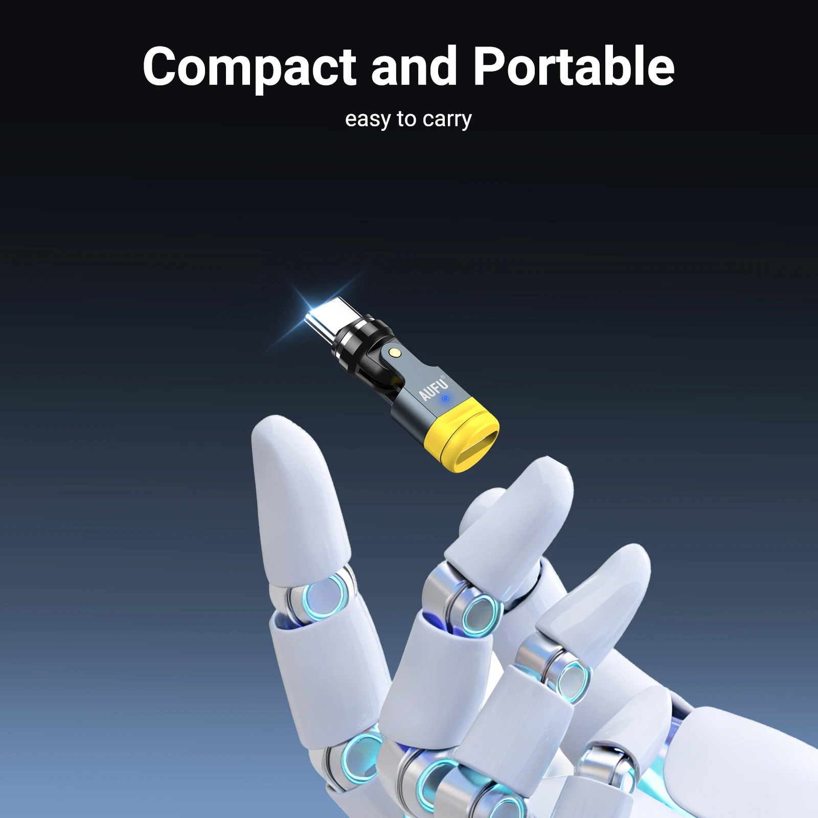 Enhanced Rotating Magnetic Charging Adapter with USB to Type-C Converter