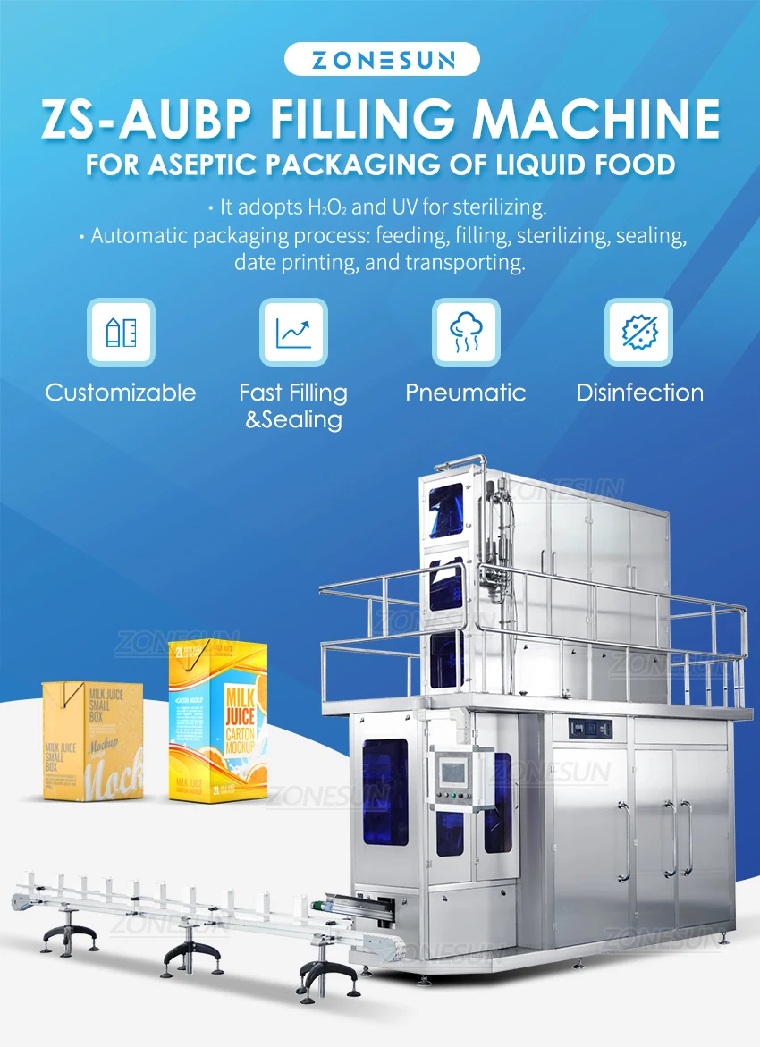 ZONESUN ZS-AUBP Automatic Liquid Filiing And Aseptic Packaging Machine