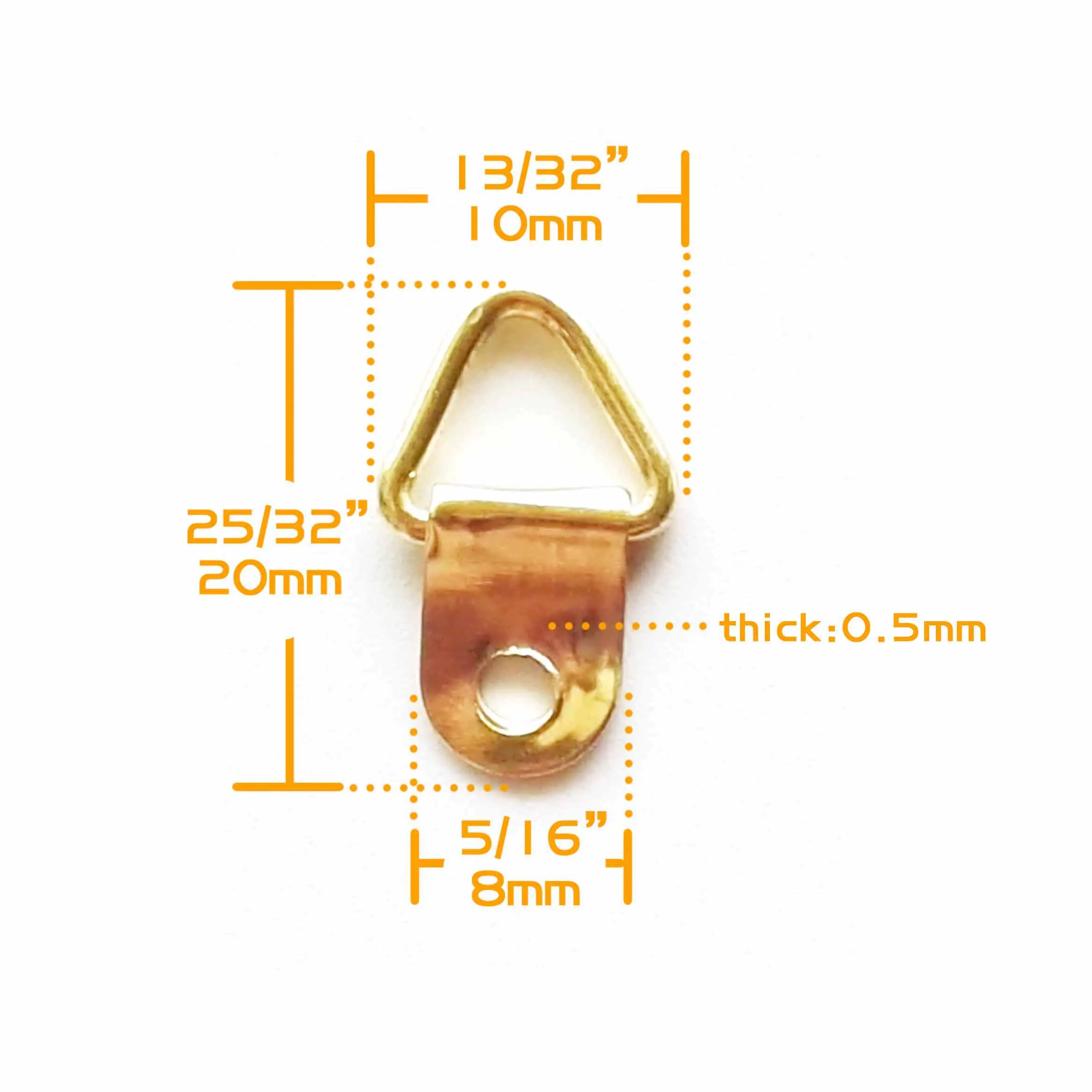 Golden Triangle D-Ring Hanging Picture Oil Painting Photo Mirror Frame Wall Hooks Hangers With 100 Screws 10x20mm hanging hooks picture frame hangers wall hooks 100pcs