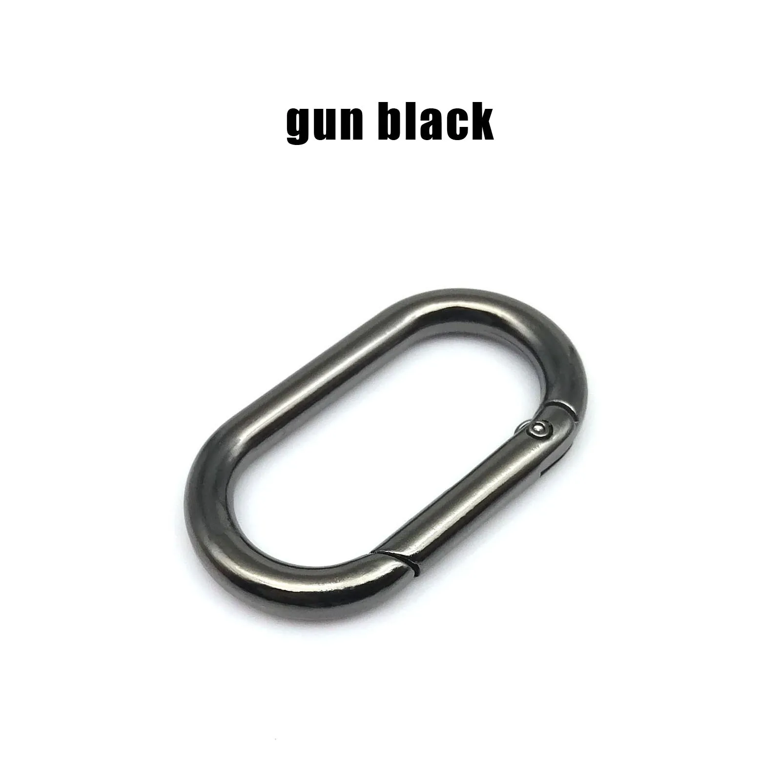 Oval Spring O-Ring Openable Leather Bag Strap Connector with Keyring Pendant Clip