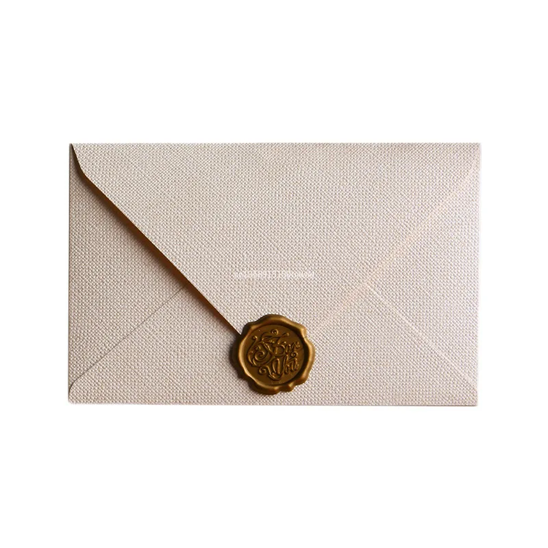 Kraft Paper European Court Style Retro Linen Envelope Letter Paper Wax Fire Seal Set for Love Letter Festival Wedding Invitation