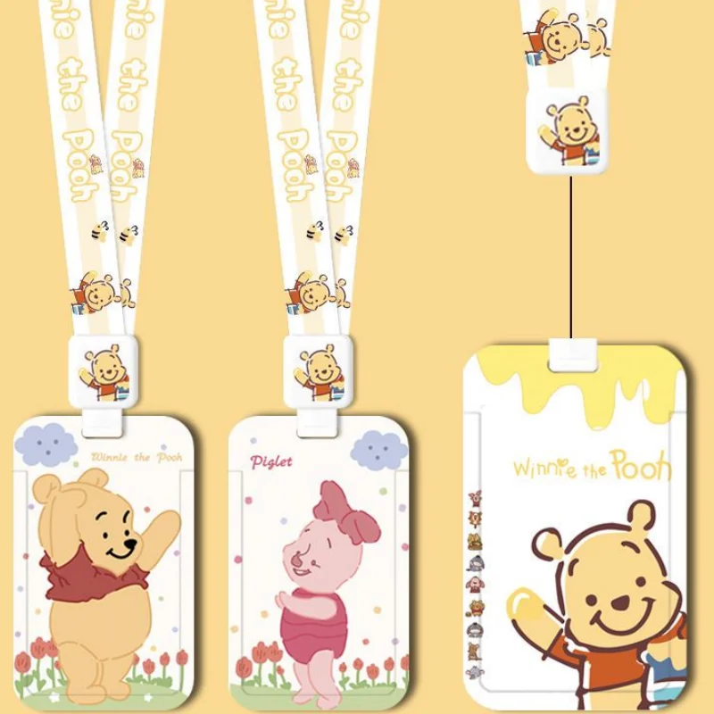 Disney Winnie The Pooh Portachiavi Orso Corda Del Telefono Per Chiavi Copertura Della Carta D'Identità Porta Badge Usb Portachiavi Del Fumetto Cinghie