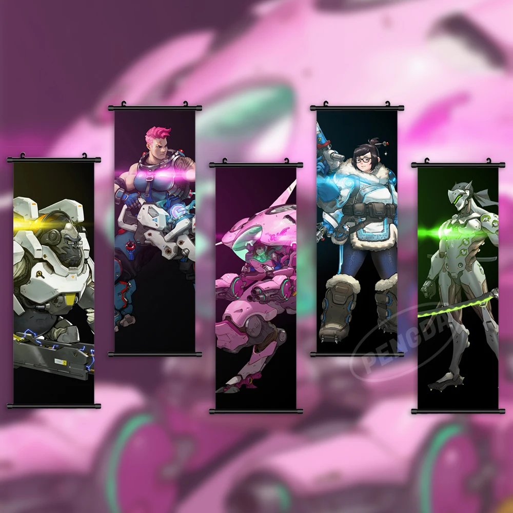 Print Overwatch Poster JunkRat Wall Art Symmetra Pictures Painting Roadhog  Canvas Winston Hanging Game Scrolls Home Decor Gift - AliExpress, image size:1000x1000