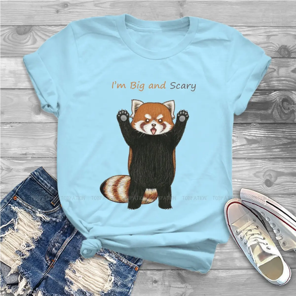 Red Panda Ailurus Fulgens TShirt for Woman Girl I am Big And Scary