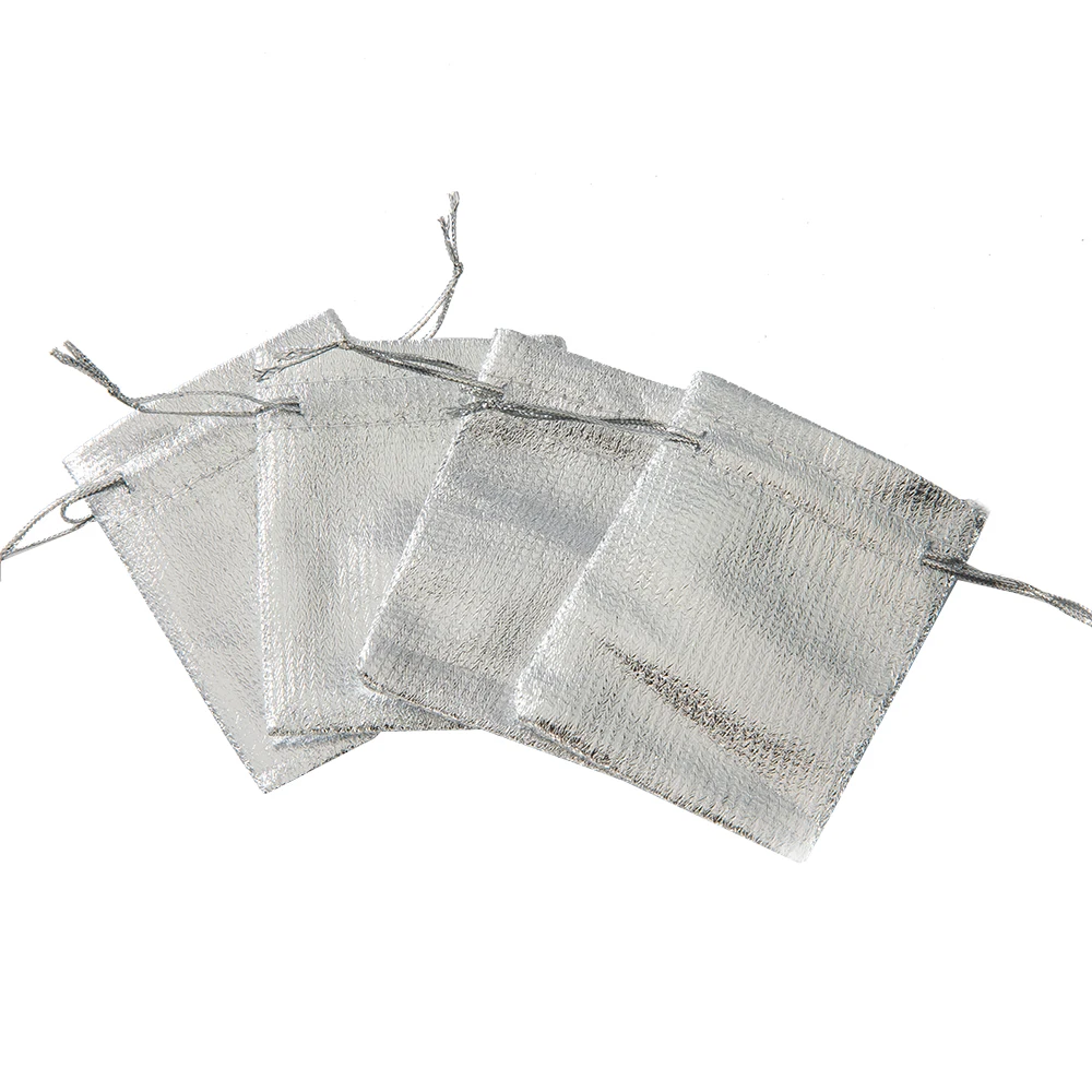 50pcs 5X7/7x9/9x12cm Gold Drawstring Bags For Party Candy