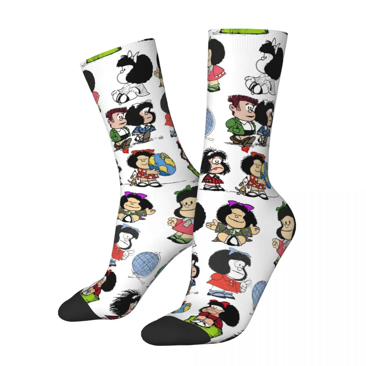 

Hip Hop Retro Casual Crazy Men's Socks Unisex Mafalda Cartoon Harajuku Seamless Printed Funny Novelty Happy Crew Sock Boys Gift