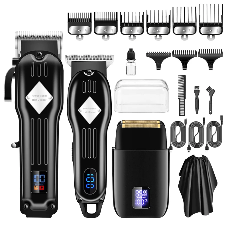 Resuxi-cortador de Cabelo Elétrico Profissional para Homens Conjunto em Shaver Aparador de Pêlos Máquina de Corte Novo 973 2023