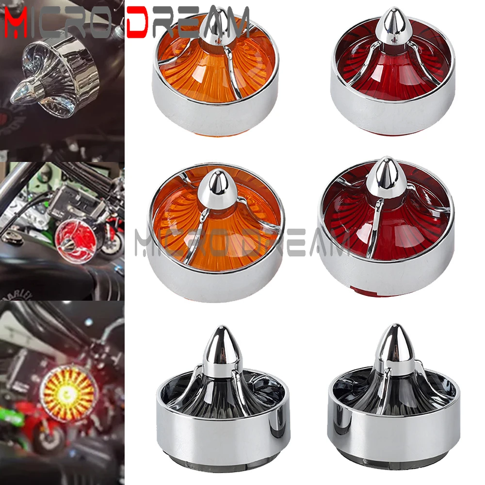 

2.4" Lenses Bezels Front/Rear Turn Signals Light Indicator Lens Cover For Harley Dyna Softail Sportster Deluxe Street Road Glide