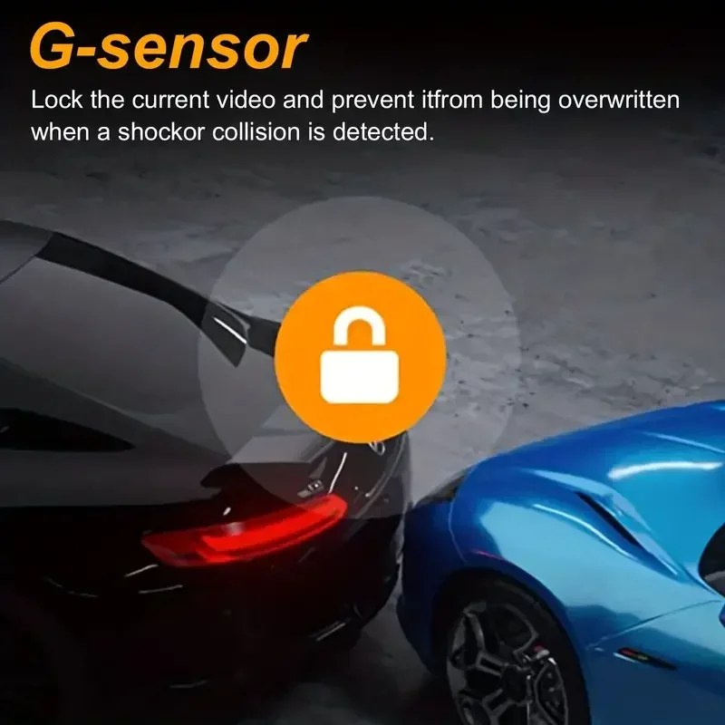 Black 1080P Car Dash Cam with Night Vision and Rear View Camera